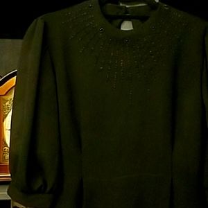 Vintage black beaded blouse